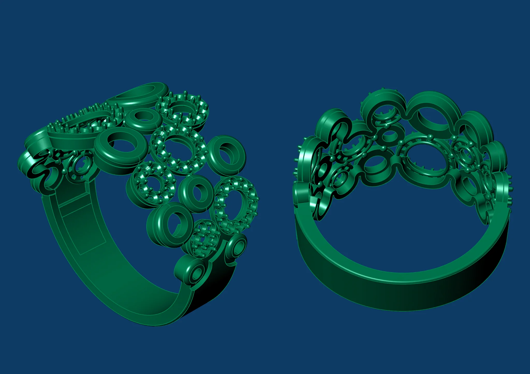 Gemstone Ring Jewelry 3D Model Circular Design — view 4