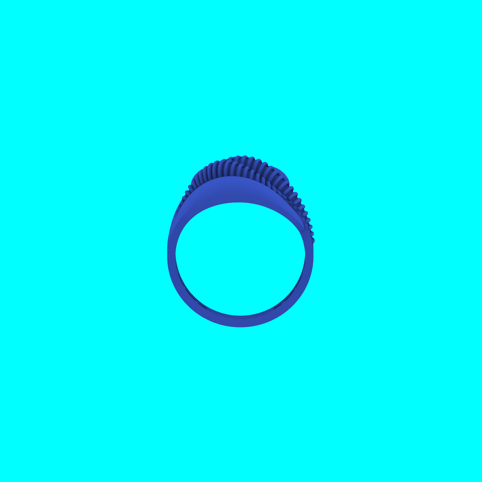 Clover Heart Split Shank Ring with Ribbed Oval — view 3