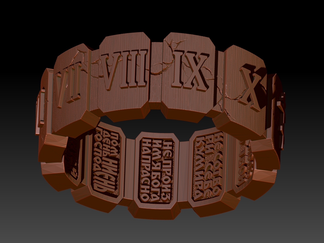 The Ten Commandments Ring | Christian Jewelry 3D Model STL — view 5