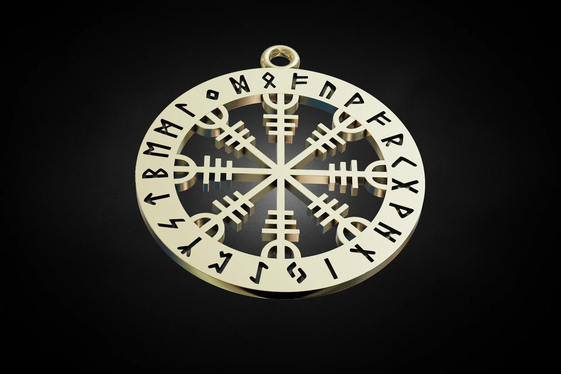 Viking Vegvisir Runic Compass Pendant — view 2