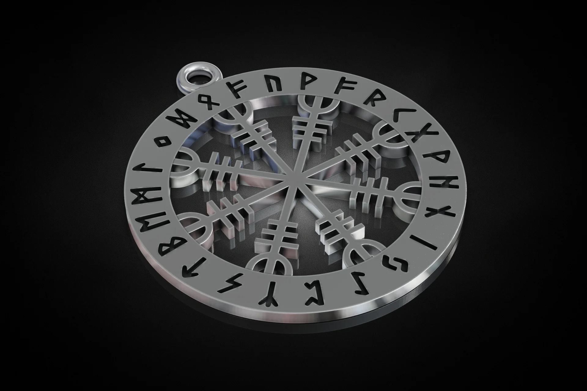 Viking Vegvisir Runic Compass Pendant — view 4