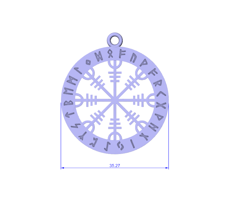 Viking Vegvisir Runic Compass Pendant — view 7