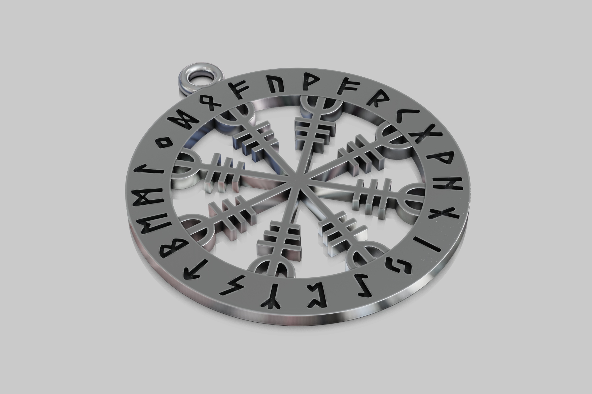 Viking Vegvisir Runic Compass Pendant — view 5