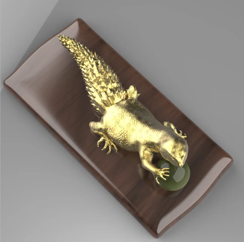 Detailed Crocodile Reptile Scale Pendant — view 5