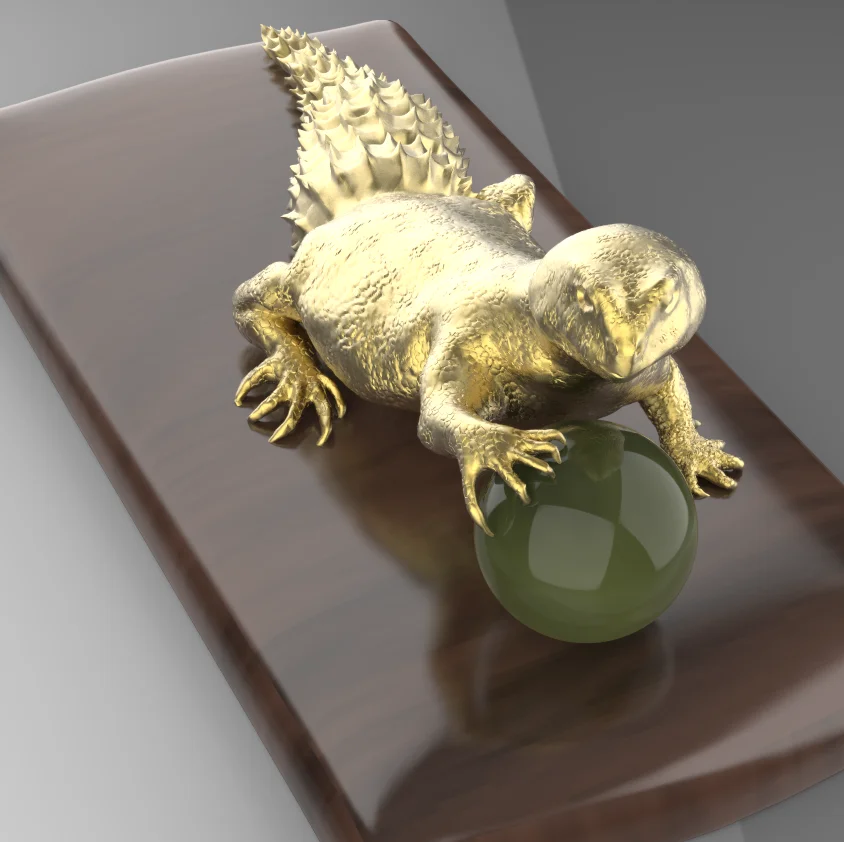Detailed Crocodile Reptile Scale Pendant — view 2