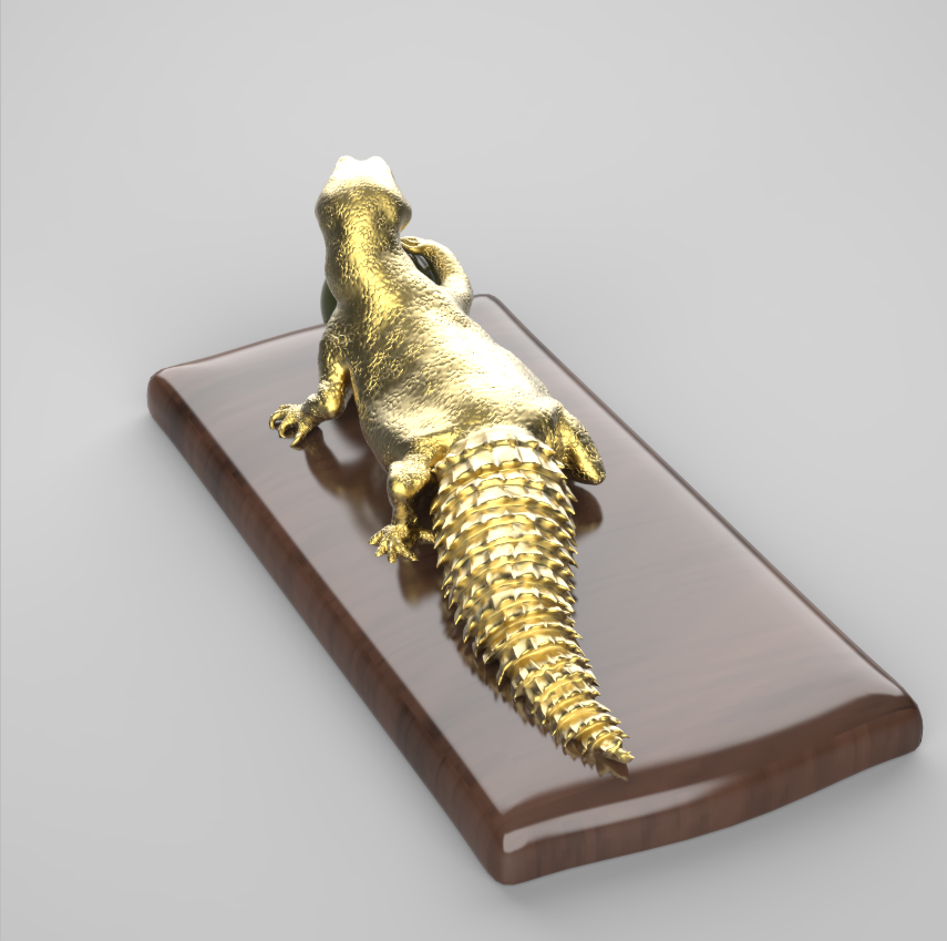 Detailed Crocodile Reptile Scale Pendant — view 4