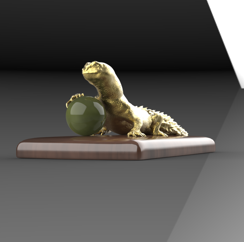Detailed Crocodile Reptile Scale Pendant — view 6