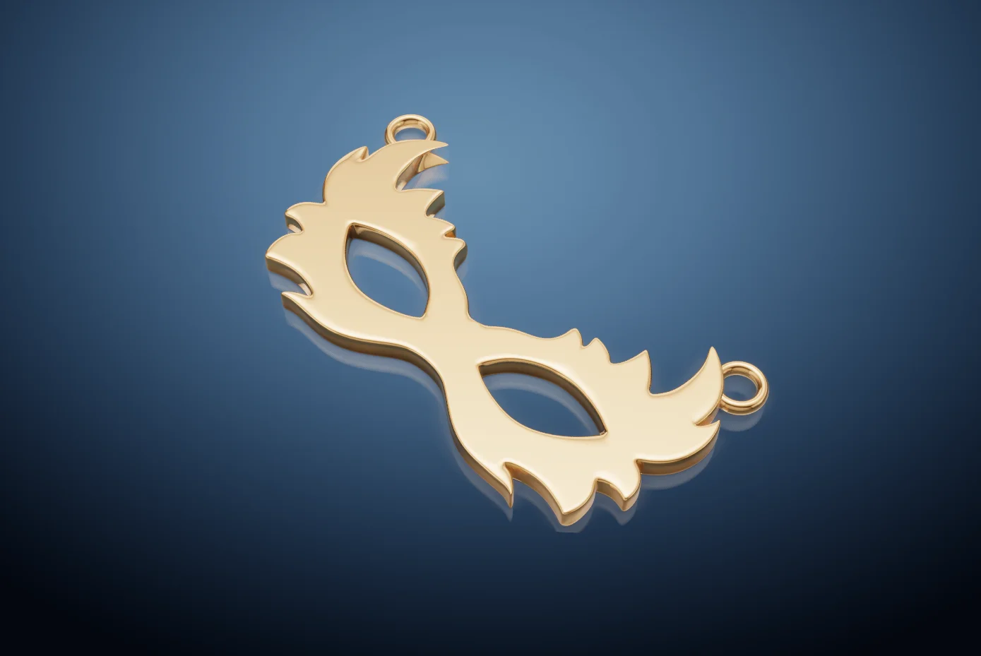 Festive Jester Carnival Mask Pendant — view 3