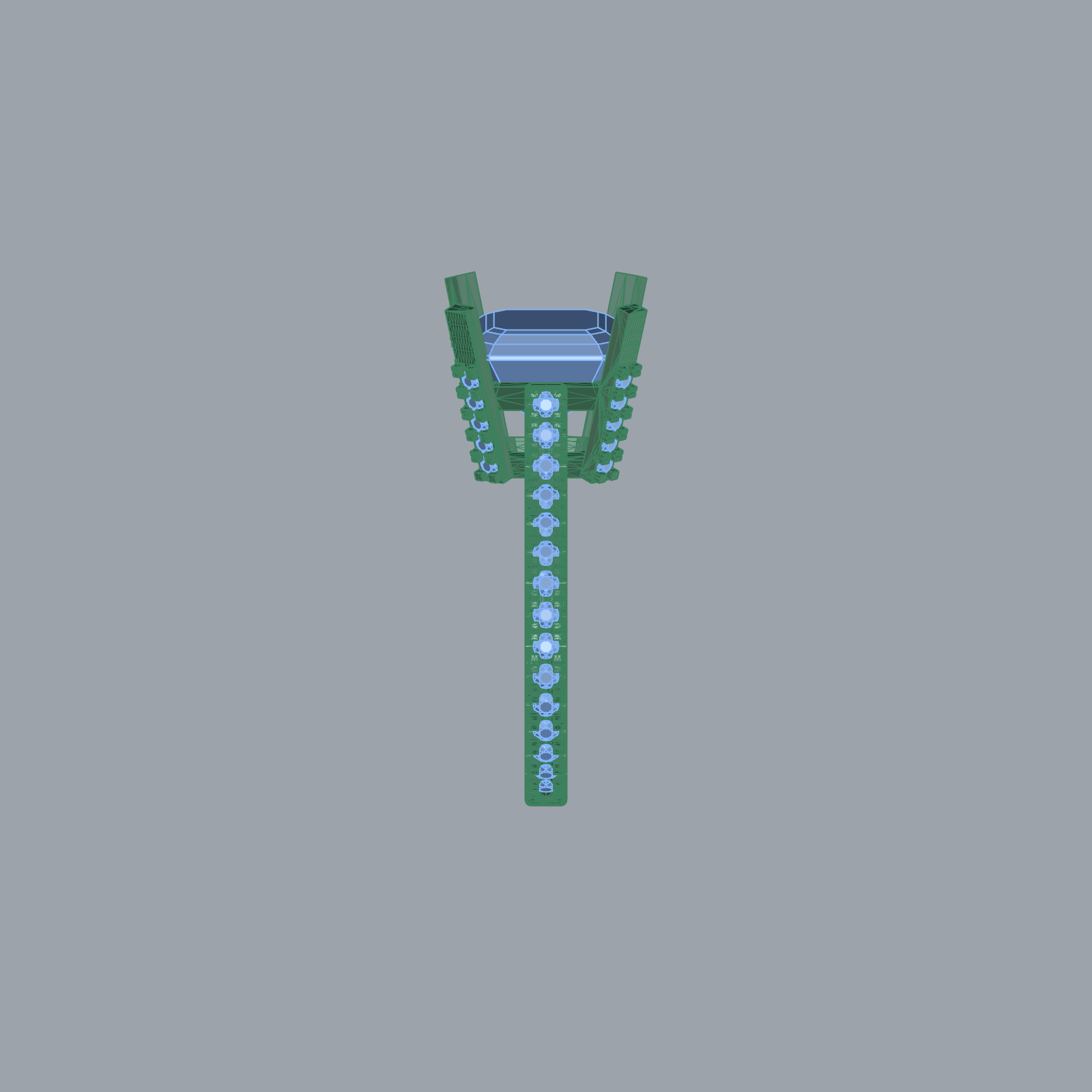 Square Step-Cut Diamond Beaded Shank Ring — view 5