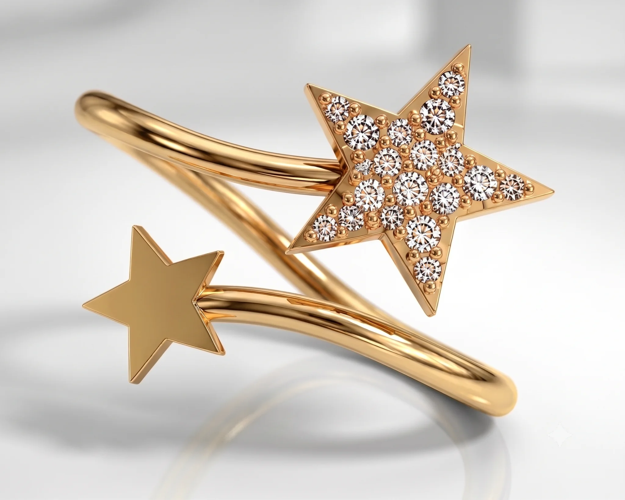 Rose gold star ring collection — view 2
