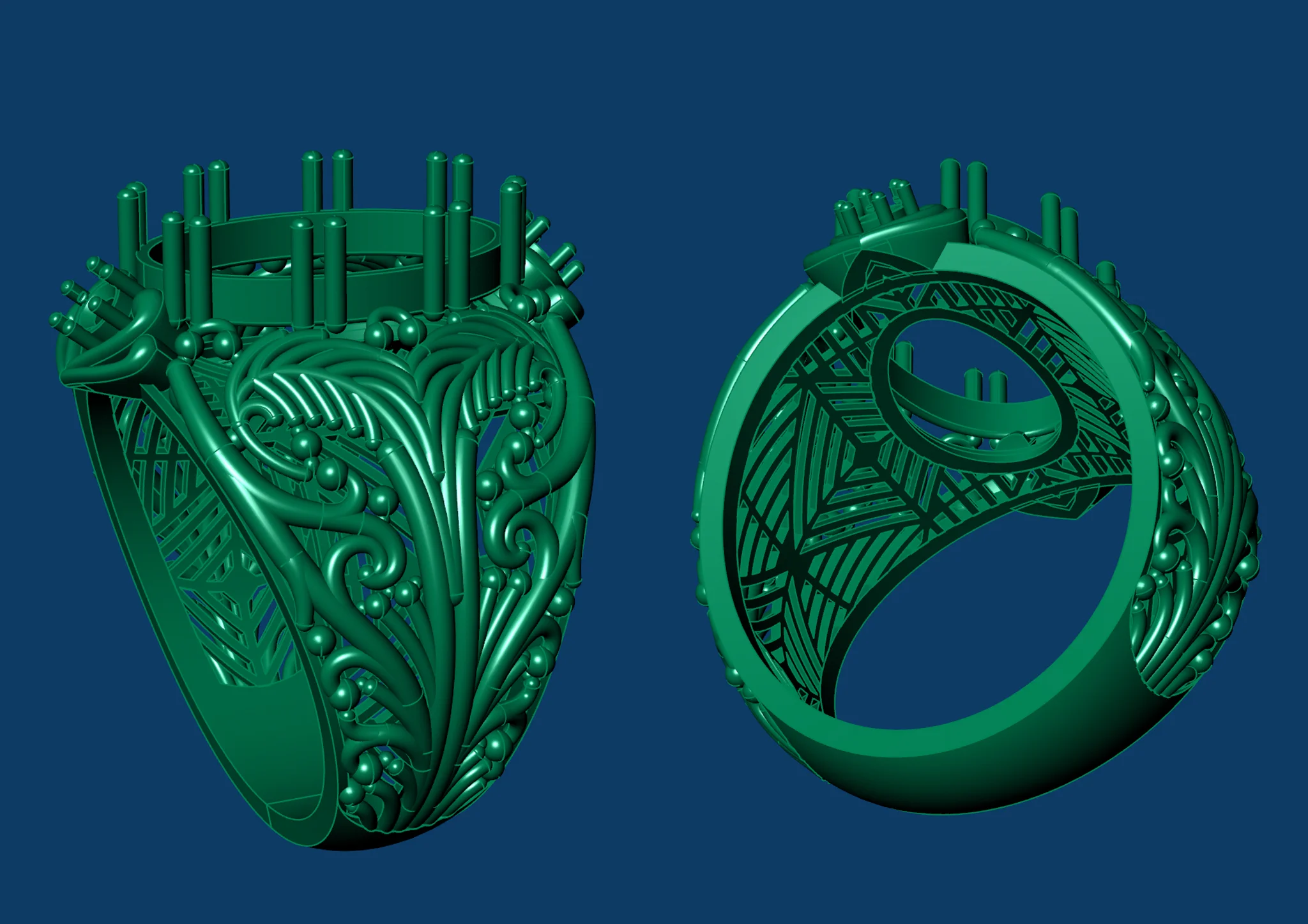 Womens Oval Solitaire Ring 3D Printable Model — view 4