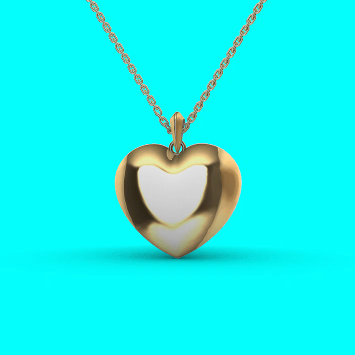 Modern Volumetric Style Heart Pendant redrose