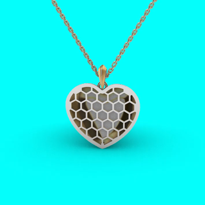 Modern Volumetric Style Heart Pendant redrose — view 8