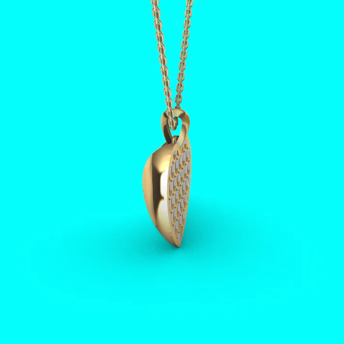 Modern Volumetric Style Heart Pendant redrose — view 4