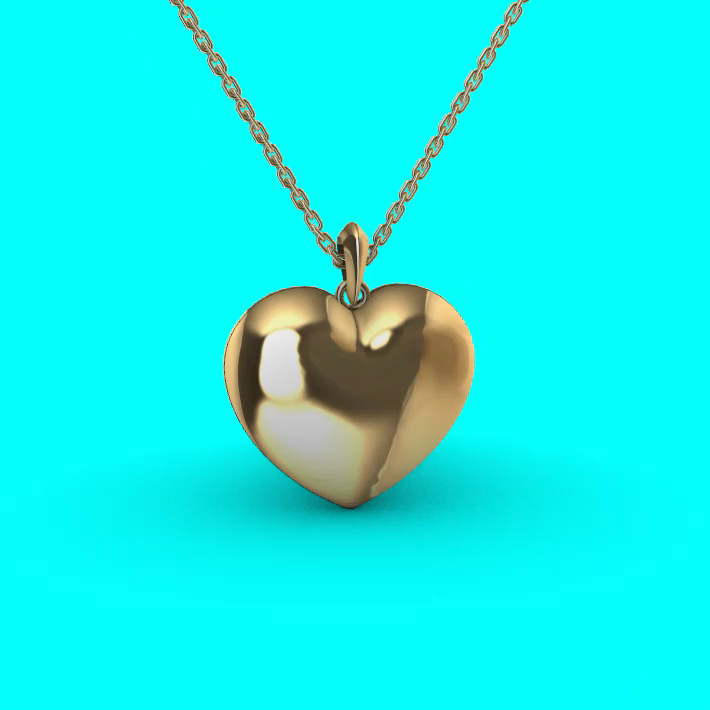 Modern Volumetric Style Heart Pendant redrose — view 2