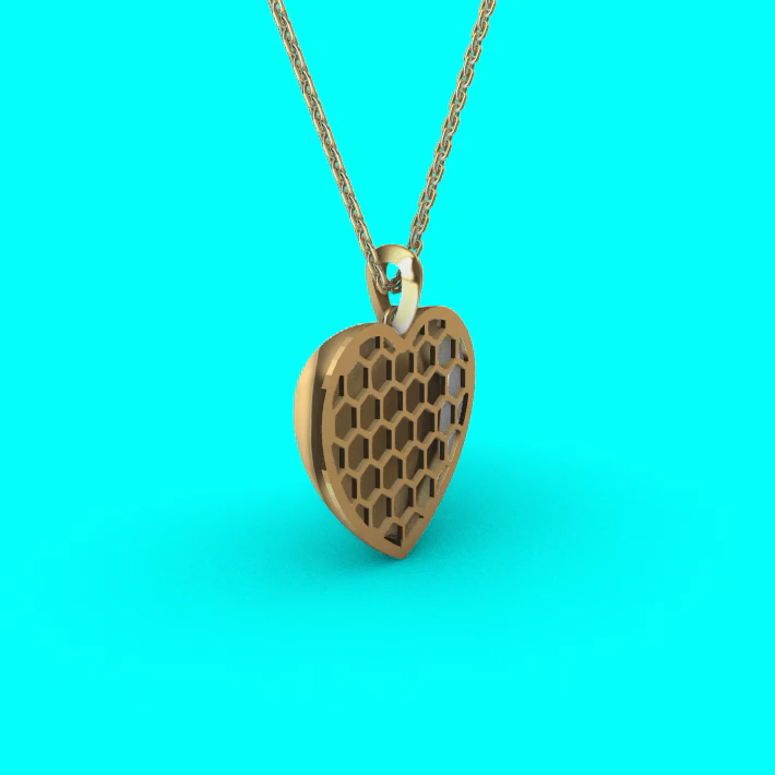 Modern Volumetric Style Heart Pendant redrose — view 5