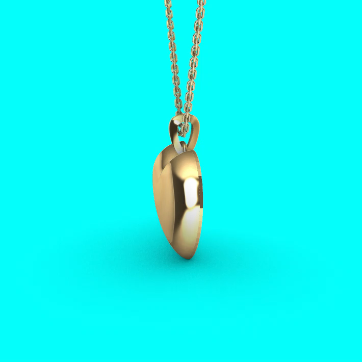 Modern Volumetric Style Heart Pendant redrose — view 3