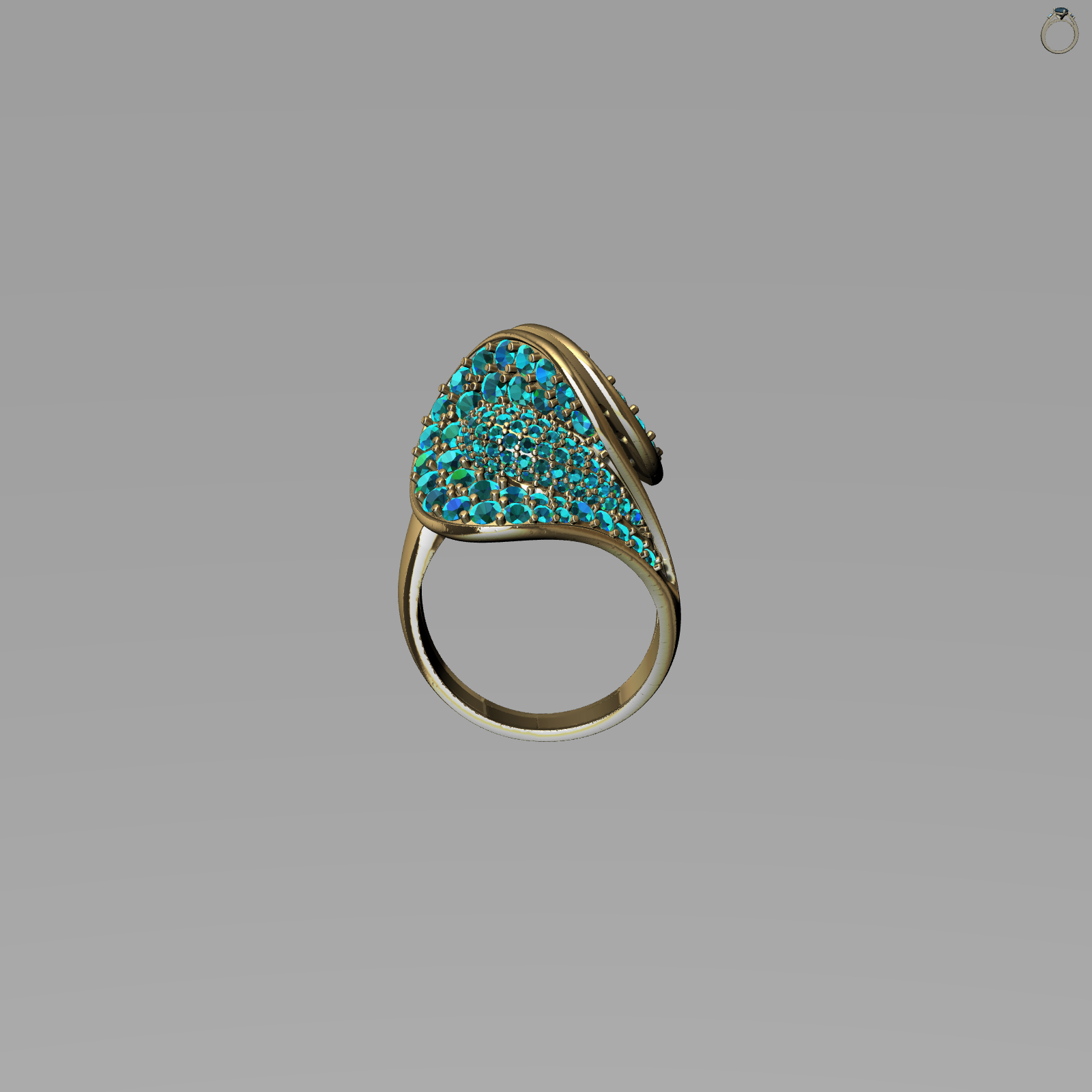 Sculptural Bypass Wave Ring — view 5