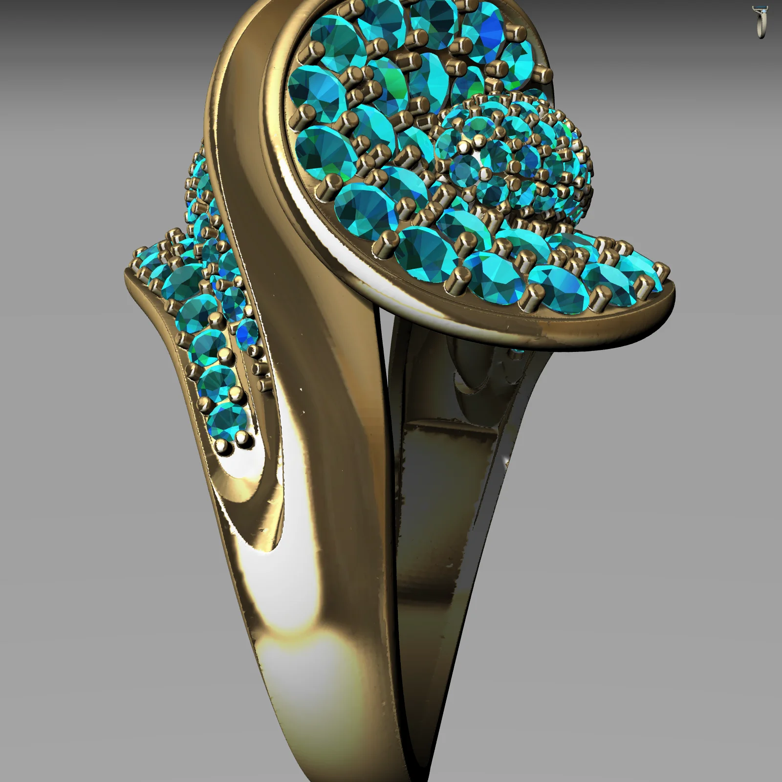 Sculptural Bypass Wave Ring — view 4