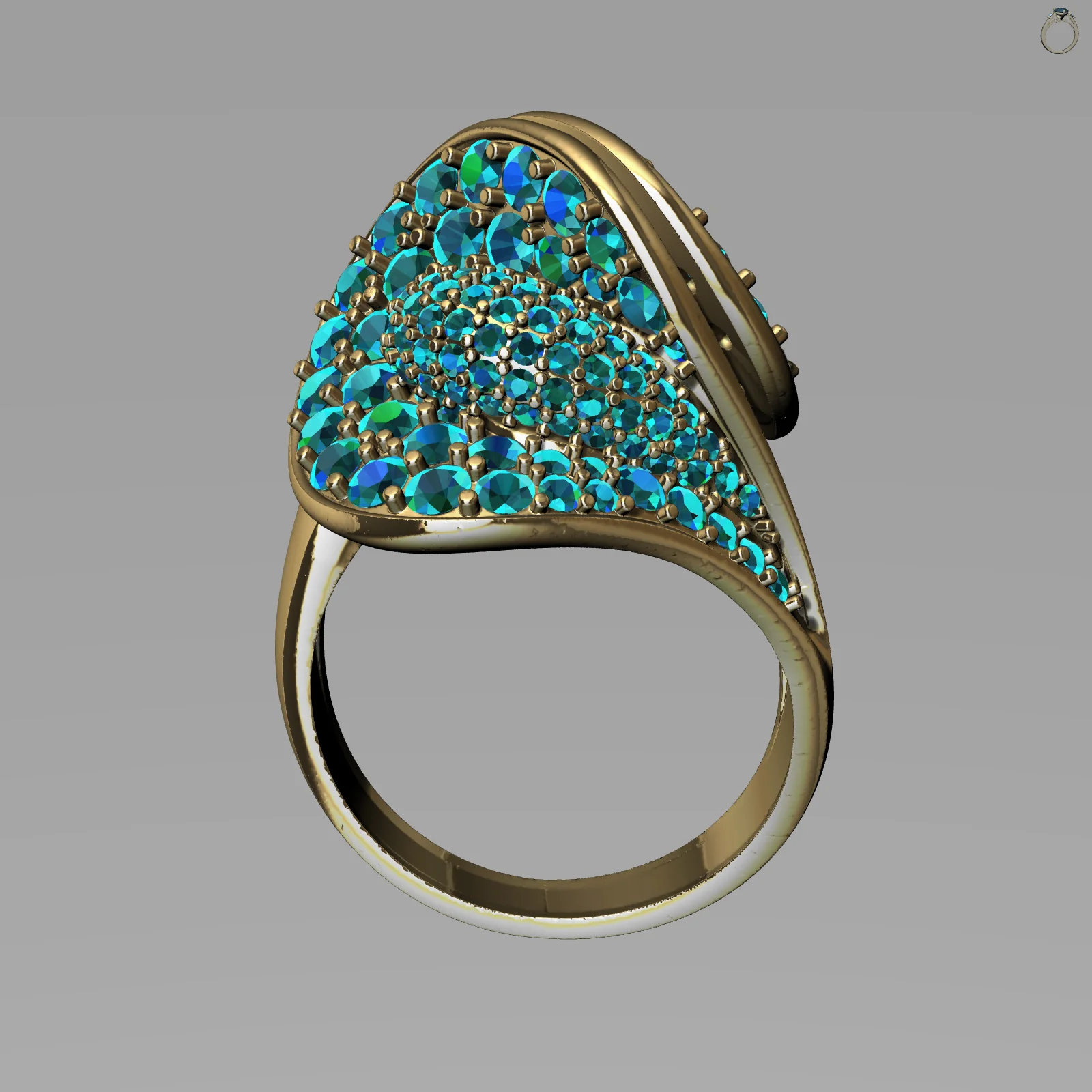 Sculptural Bypass Wave Ring — view 2