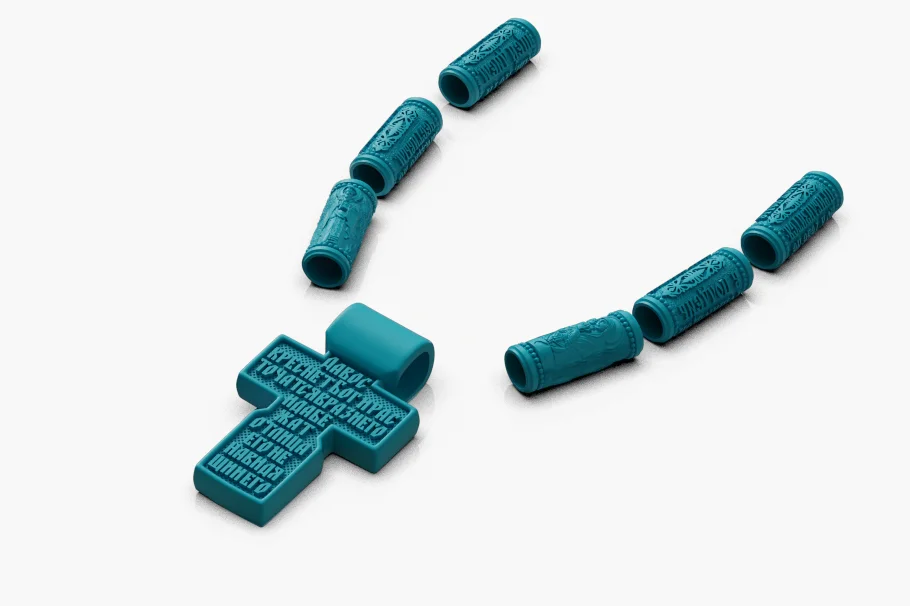 Orthodox Cross Pendant with Beads — view 7