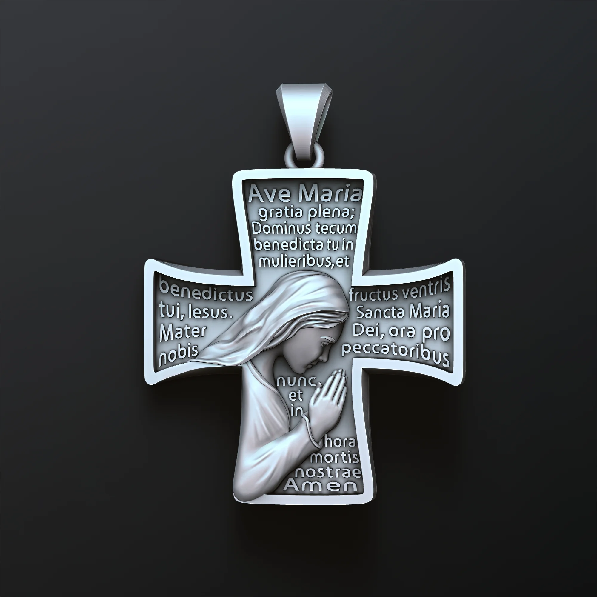 Pendant With Praying Holy Mary 3D print model