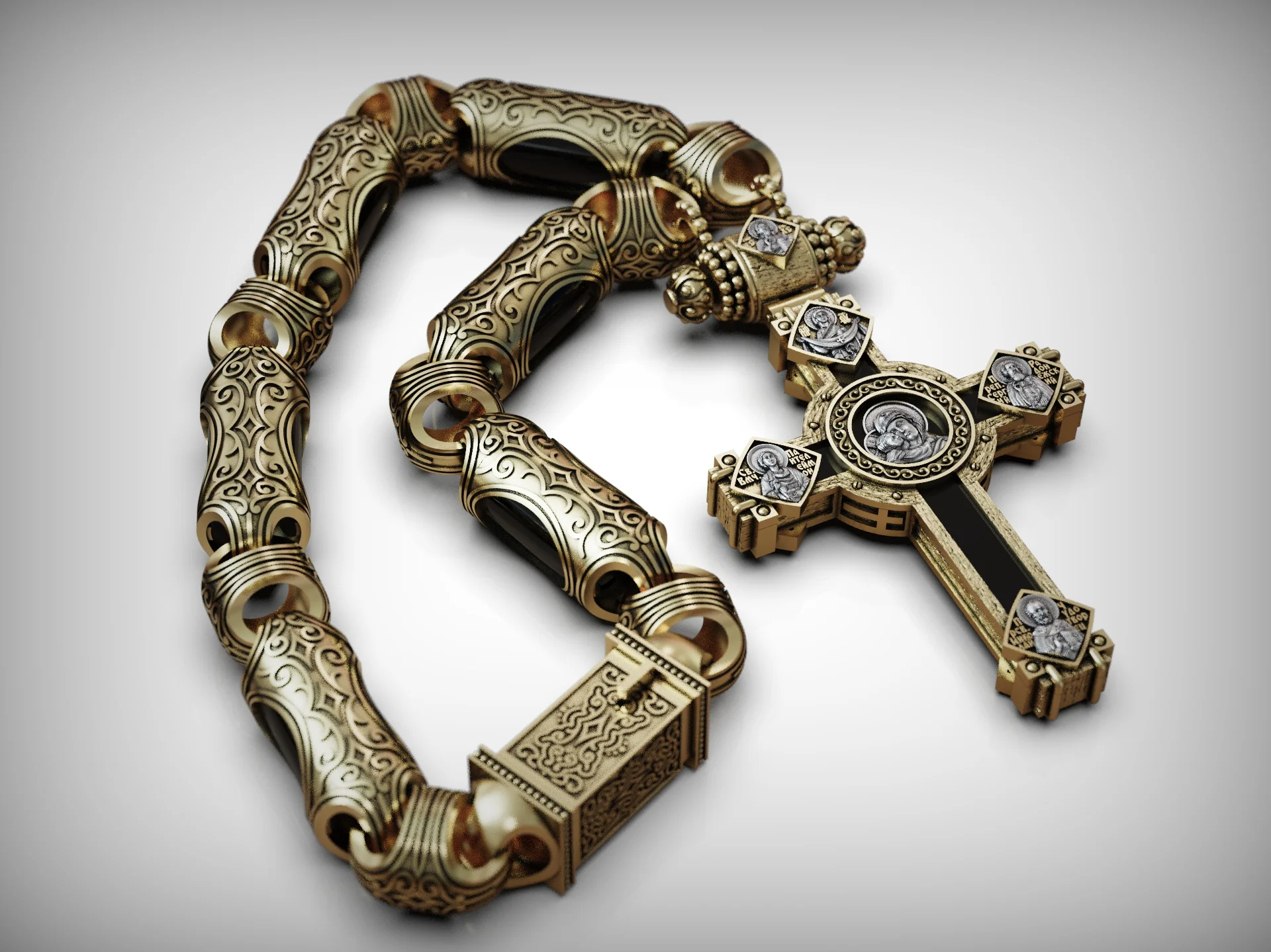 Ornate Orthodox Crucifix Pendant — view 7