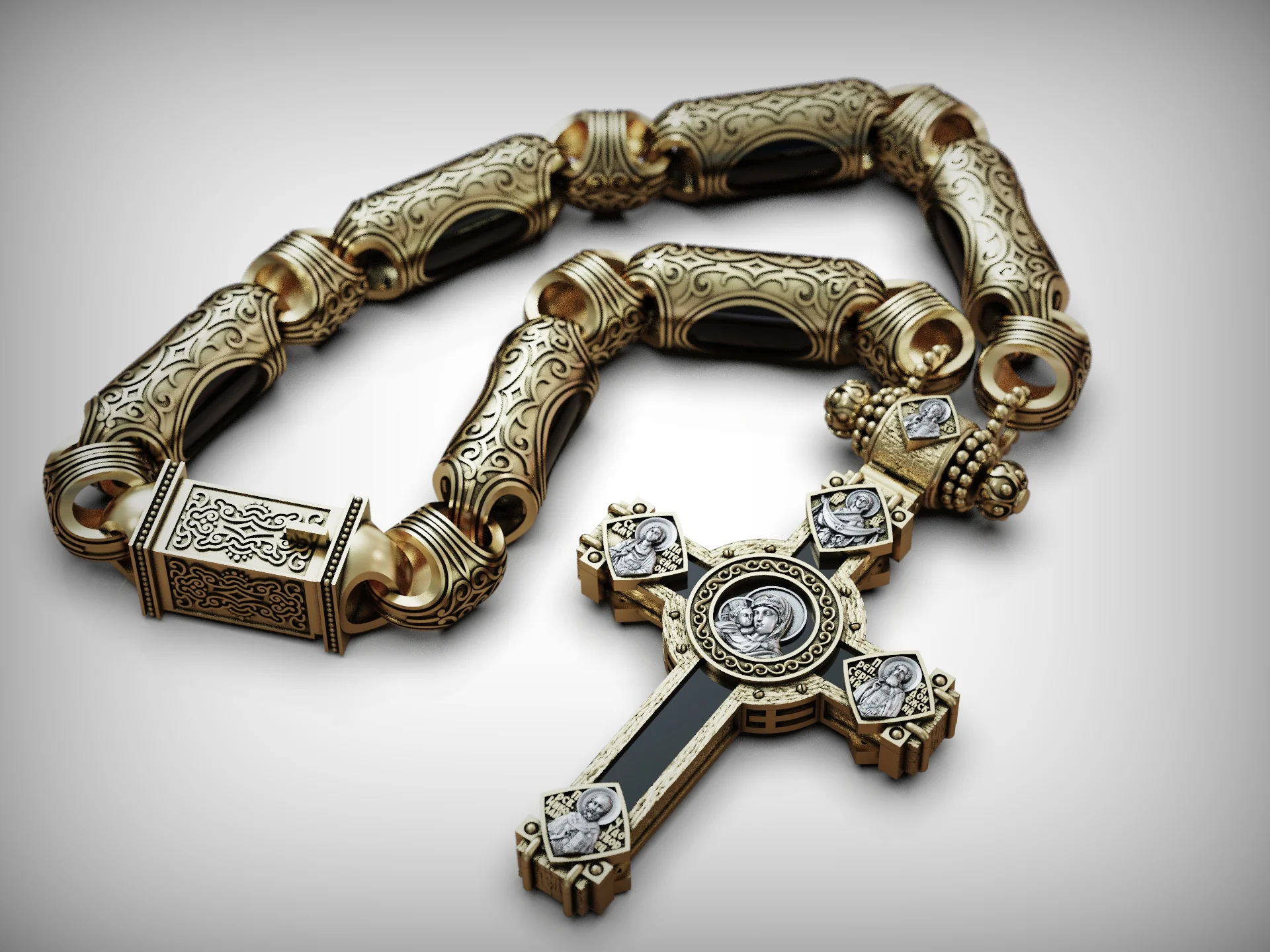 Ornate Orthodox Crucifix Pendant — view 5