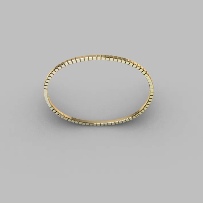 Modern Geometric Segmented Oval Bangle Bracelet — view 8