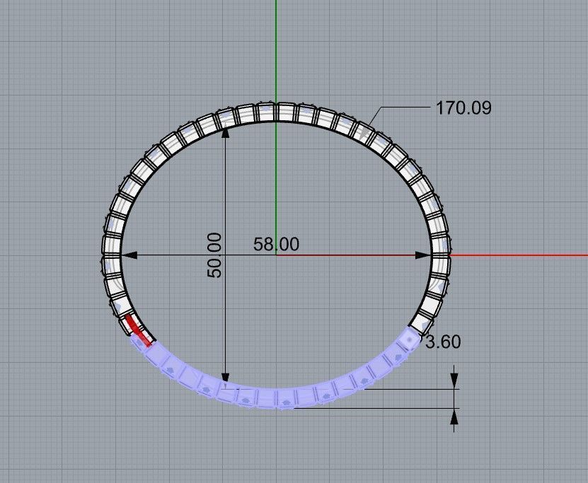Modern Geometric Segmented Oval Bangle Bracelet — view 5