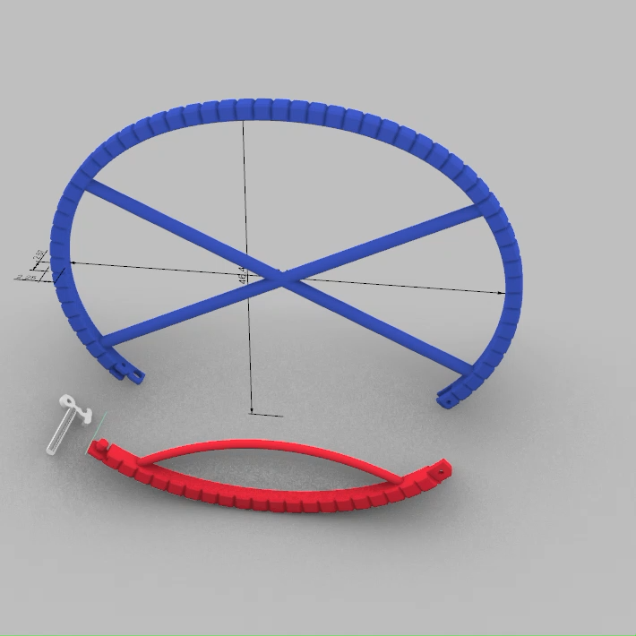Modern Geometric Segmented Oval Bangle Bracelet — view 7