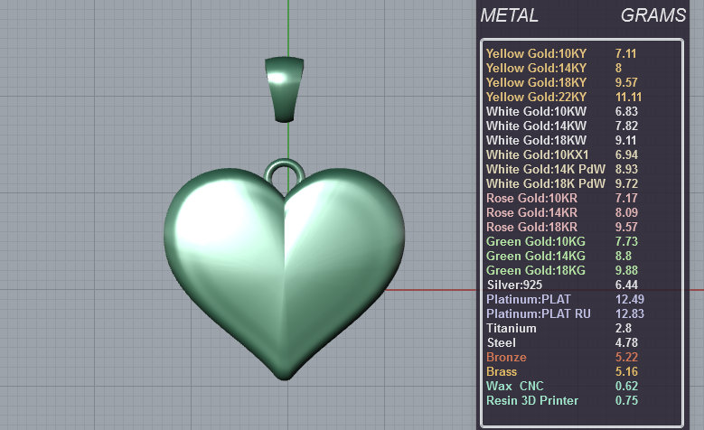 Elegant Heart Pendant Production Ready — view 6