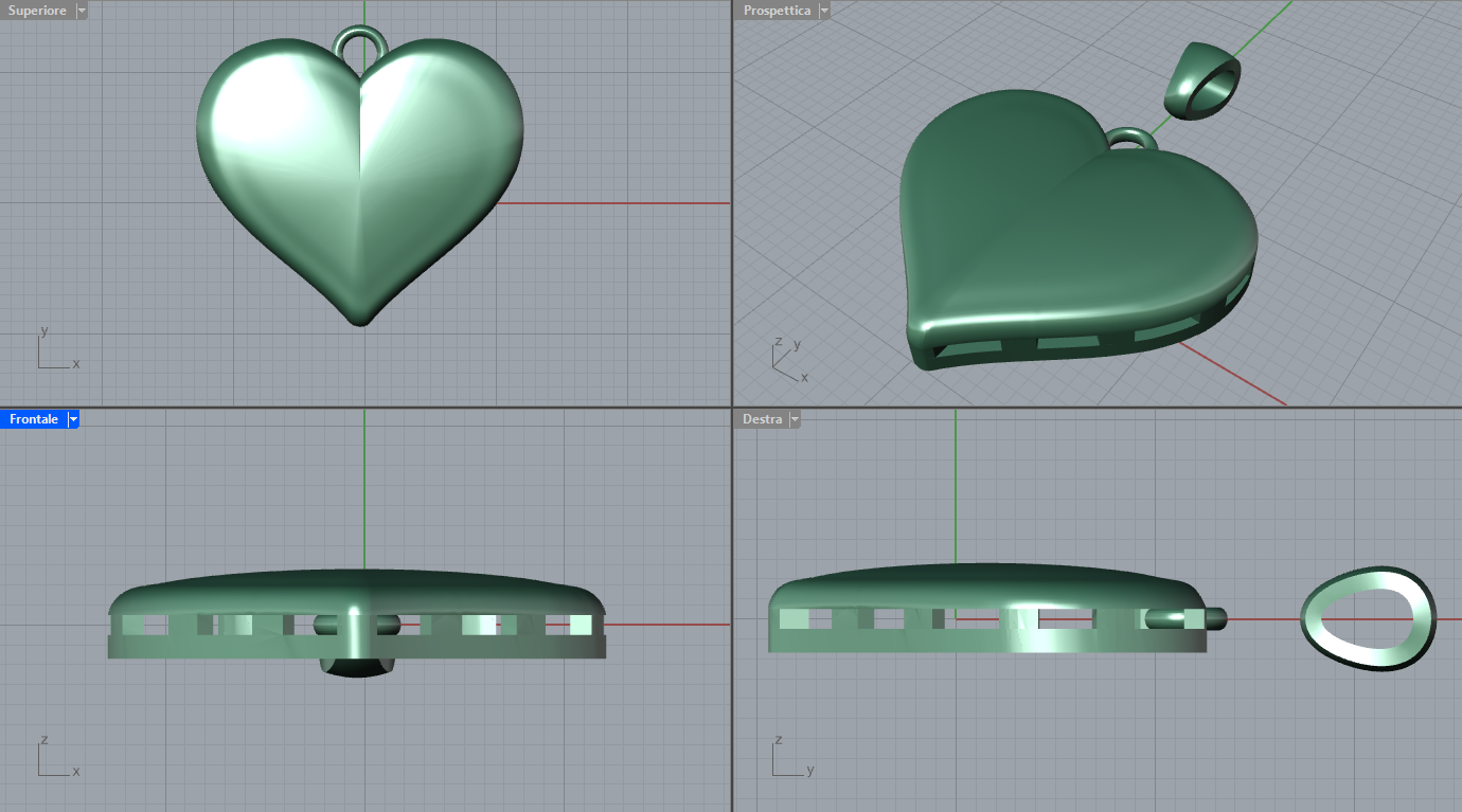 Elegant Heart Pendant Production Ready — view 2