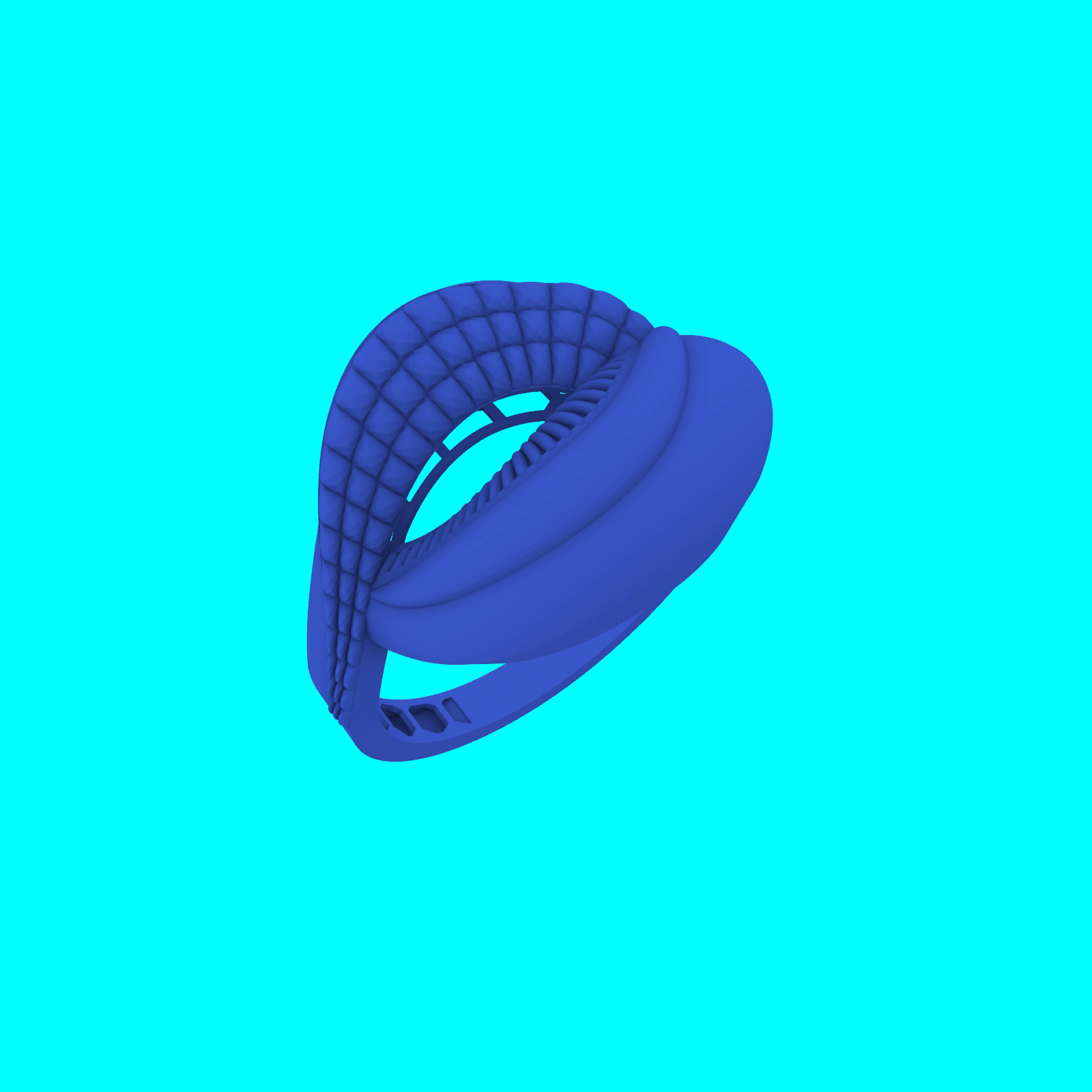 Asymmetrical Quilted Abstract Sculptural Ring