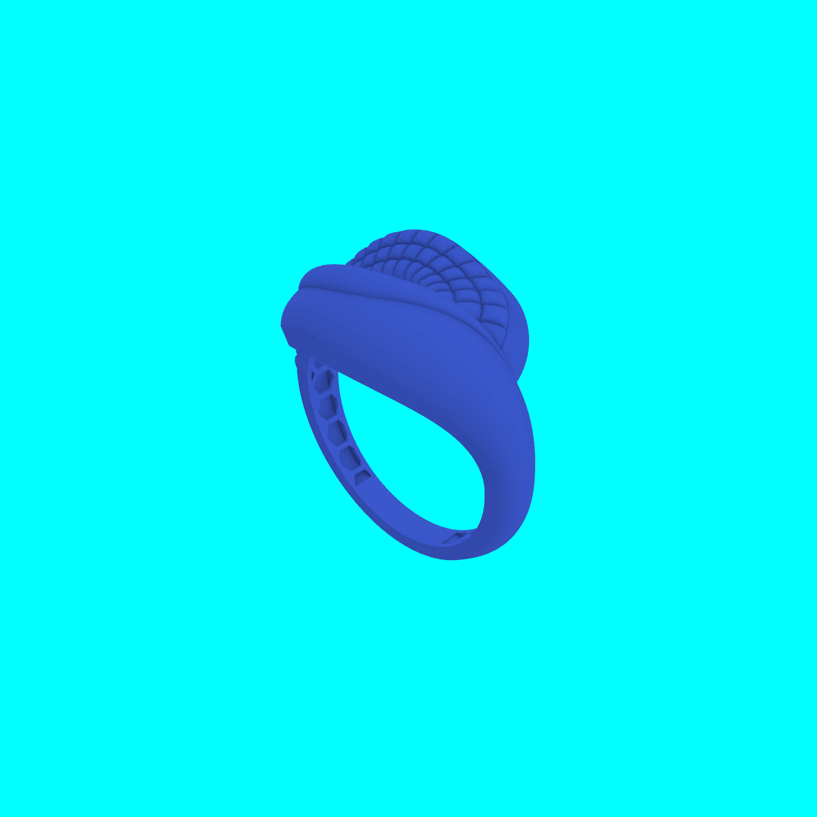 Asymmetrical Quilted Abstract Sculptural Ring — view 8