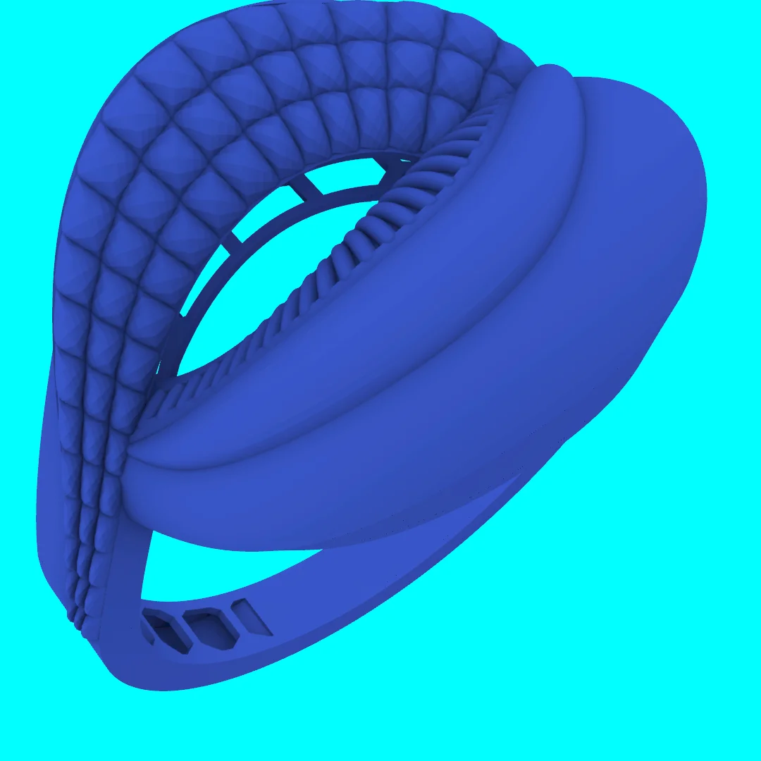 Asymmetrical Quilted Abstract Sculptural Ring — view 4