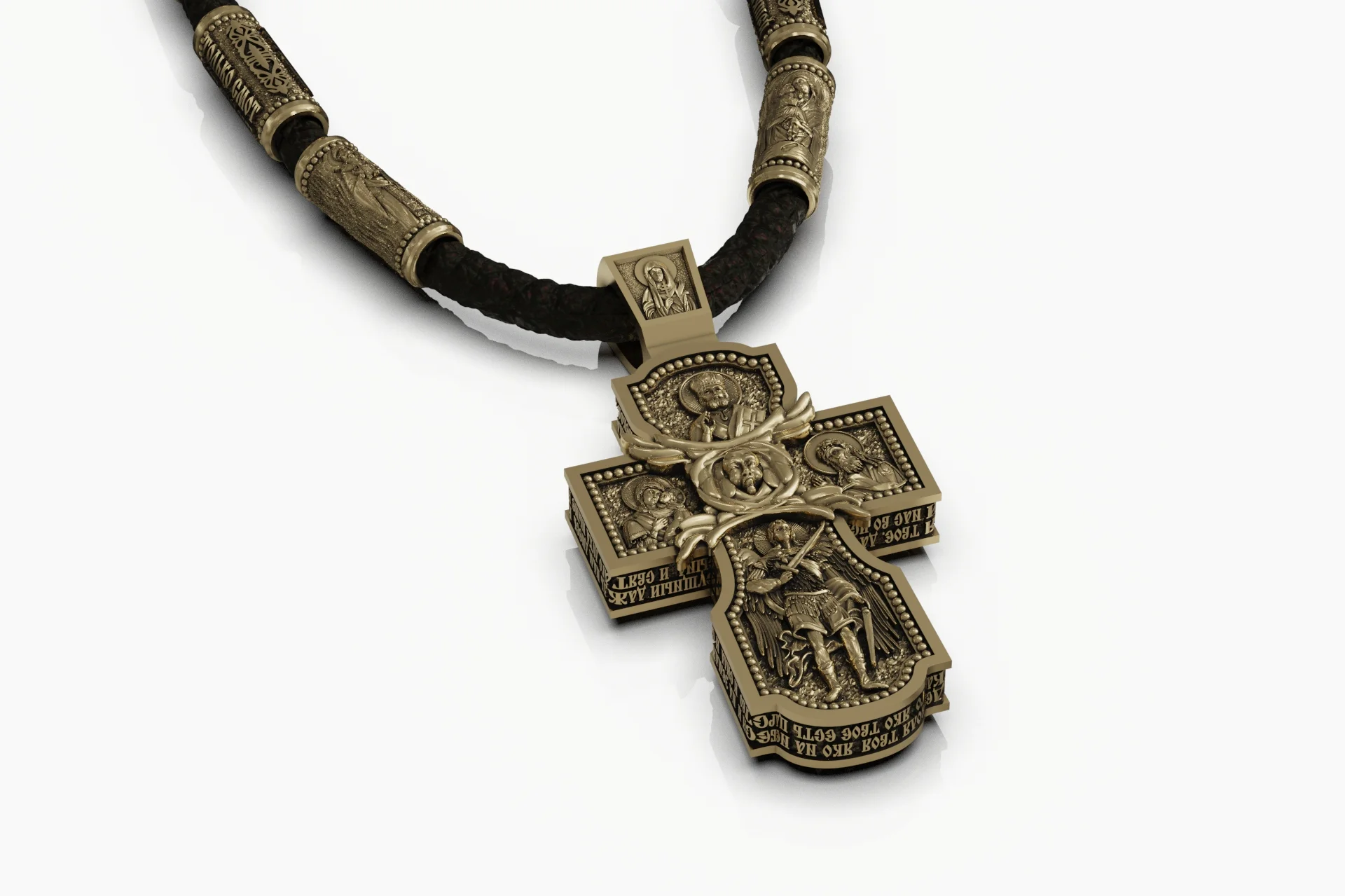 Eastern Orthodox Icon Cross and Barrel Beads Set — view 8