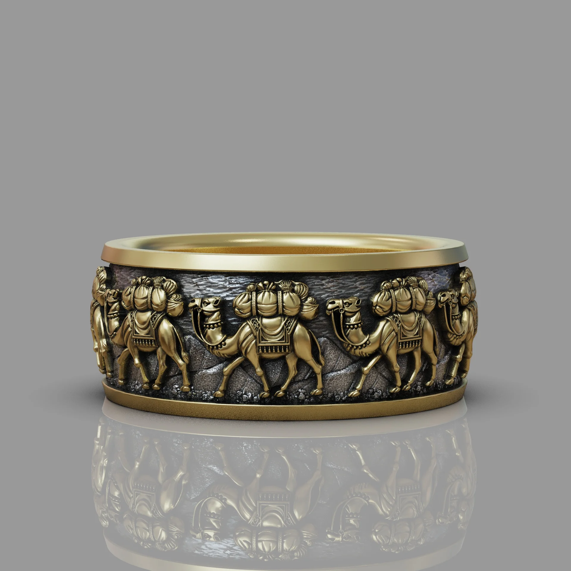 Camel Caravan Desert Band Ring — view 2