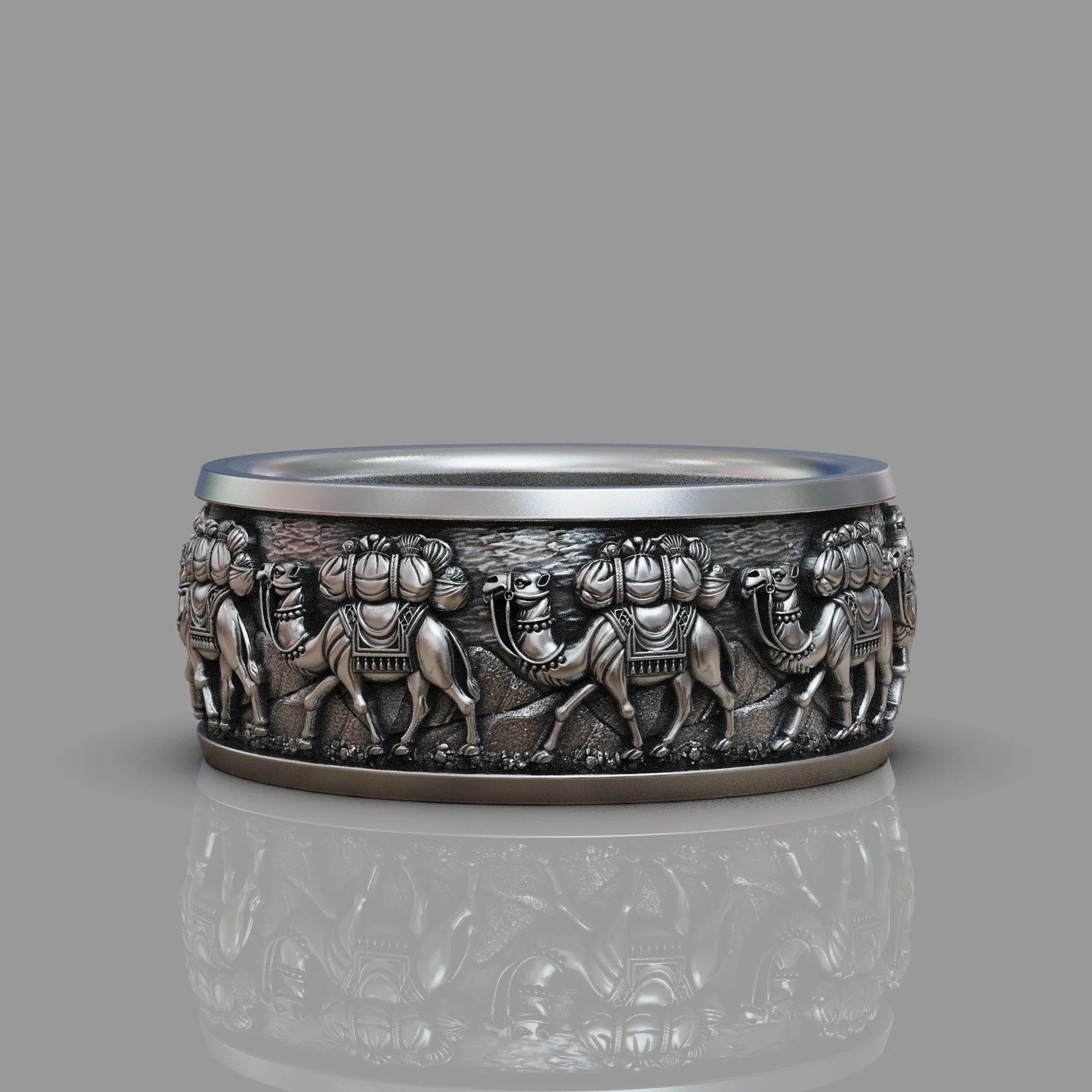 Camel Caravan Desert Band Ring — view 4