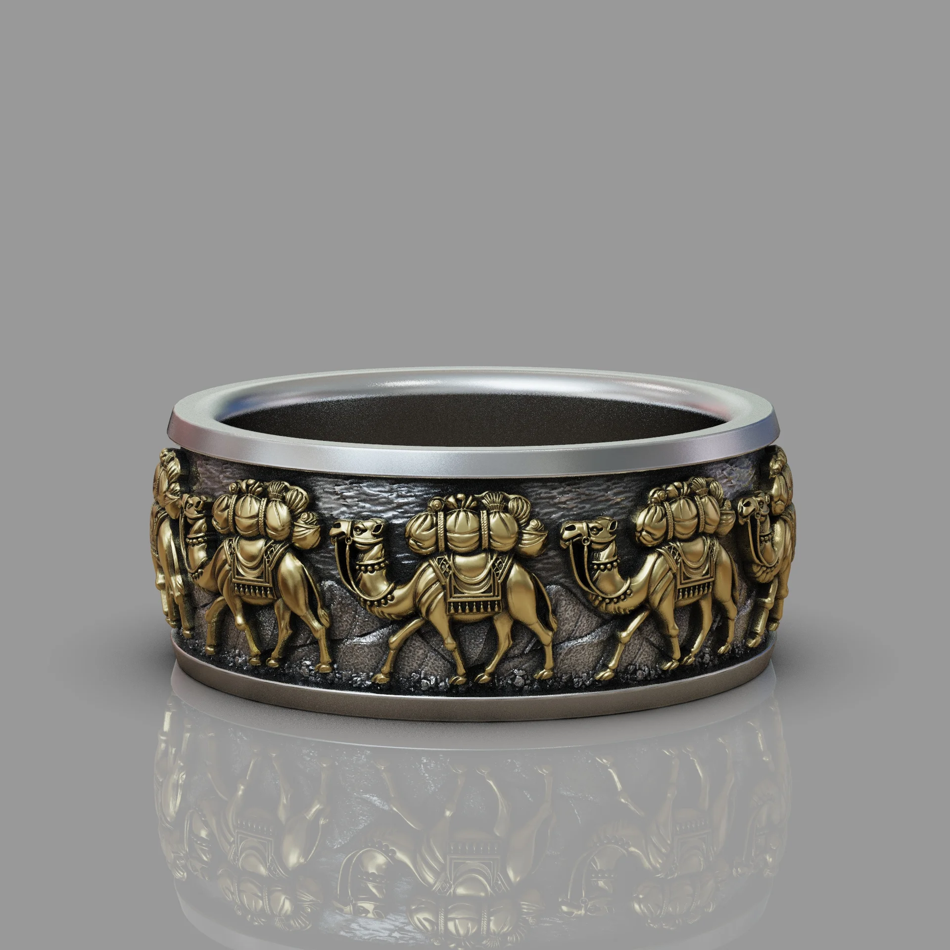 Camel Caravan Desert Band Ring — view 3