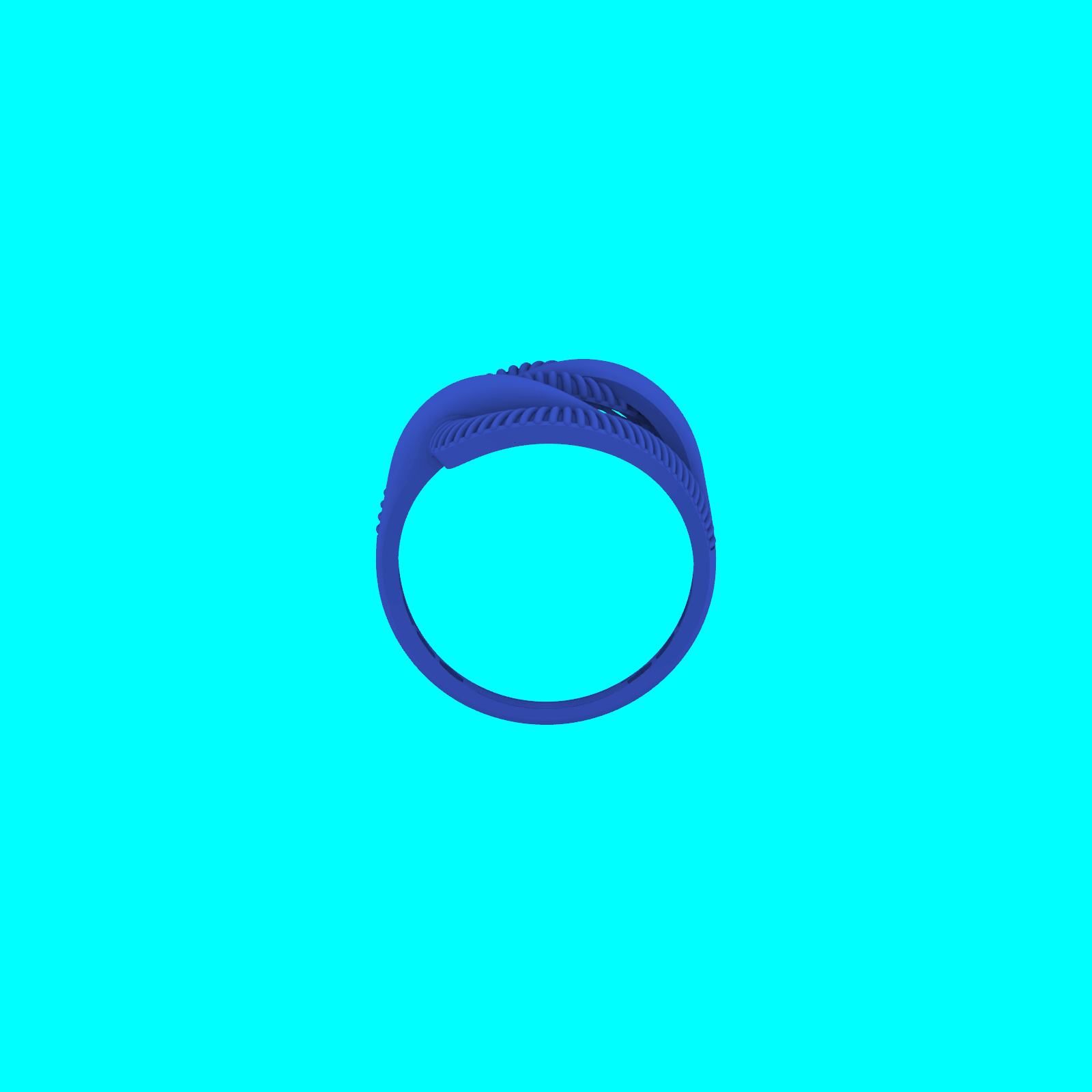 Three-Row Ribbed Undulating Band Ring — view 3