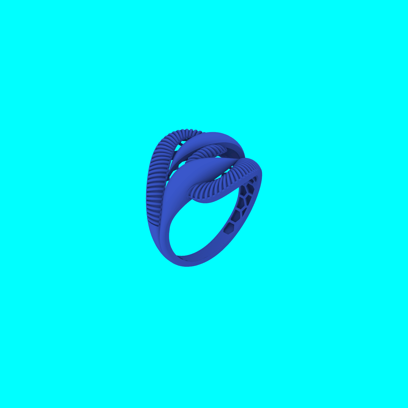 Three-Row Ribbed Undulating Band Ring — view 7