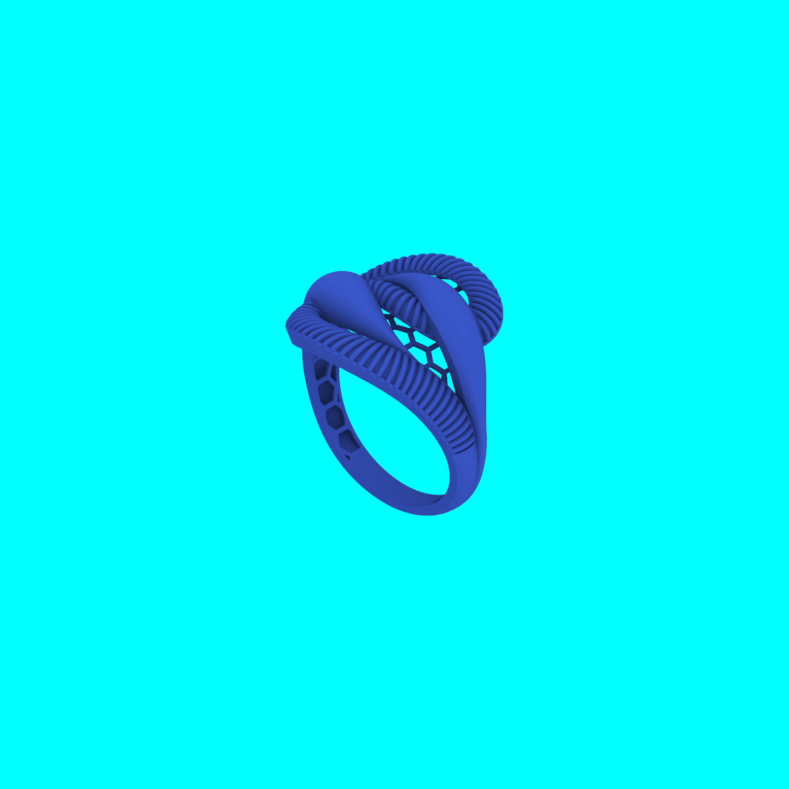 Three-Row Ribbed Undulating Band Ring — view 8