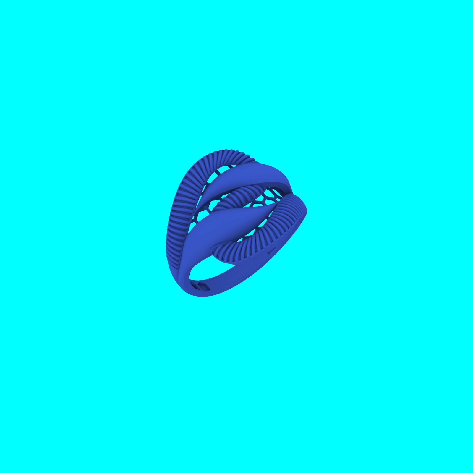 Three-Row Ribbed Undulating Band Ring — view 2
