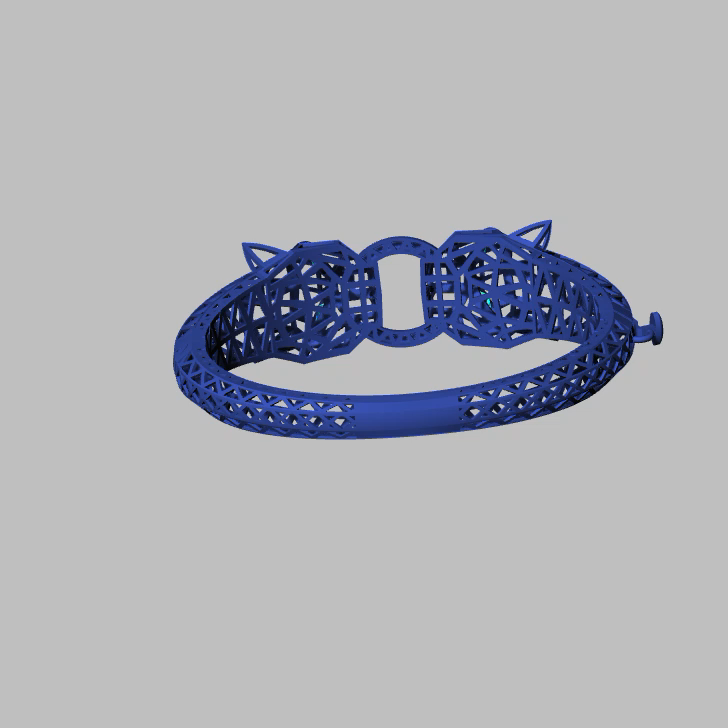 Hinged Bangle with Animal Heads — view 7