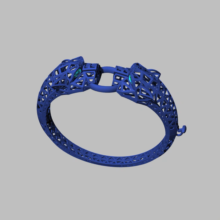 Hinged Bangle with Animal Heads — view 6