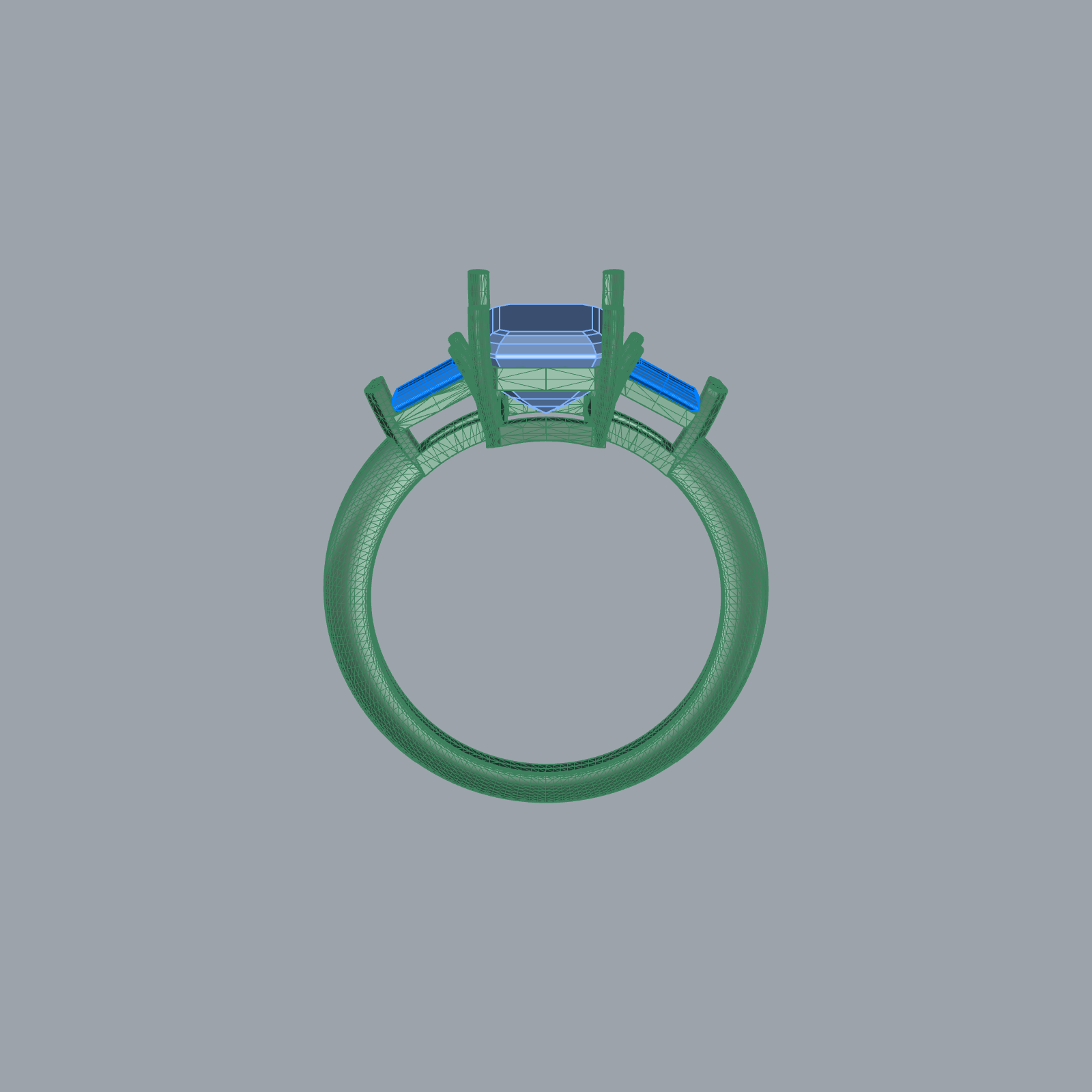 Buy 3 Diamond Ring CAD Engagement Wedding Jewelry STL 3DM — view 3