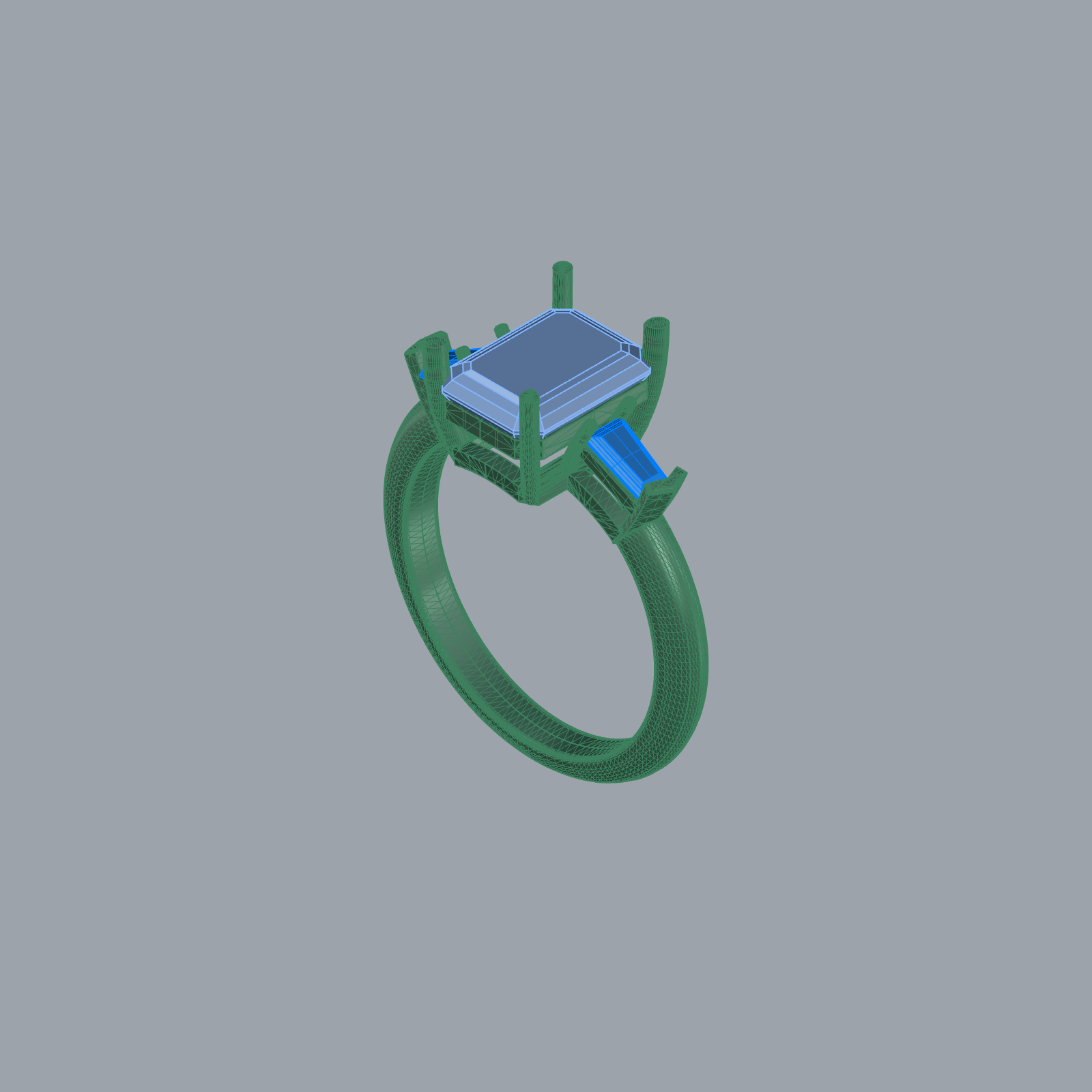 Buy 3 Diamond Ring CAD Engagement Wedding Jewelry STL 3DM — view 8