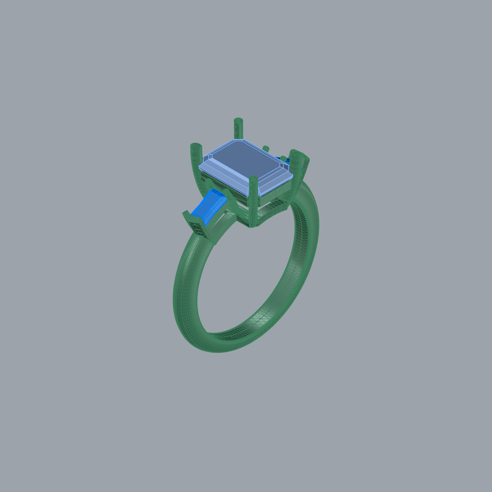 Buy 3 Diamond Ring CAD Engagement Wedding Jewelry STL 3DM — view 7