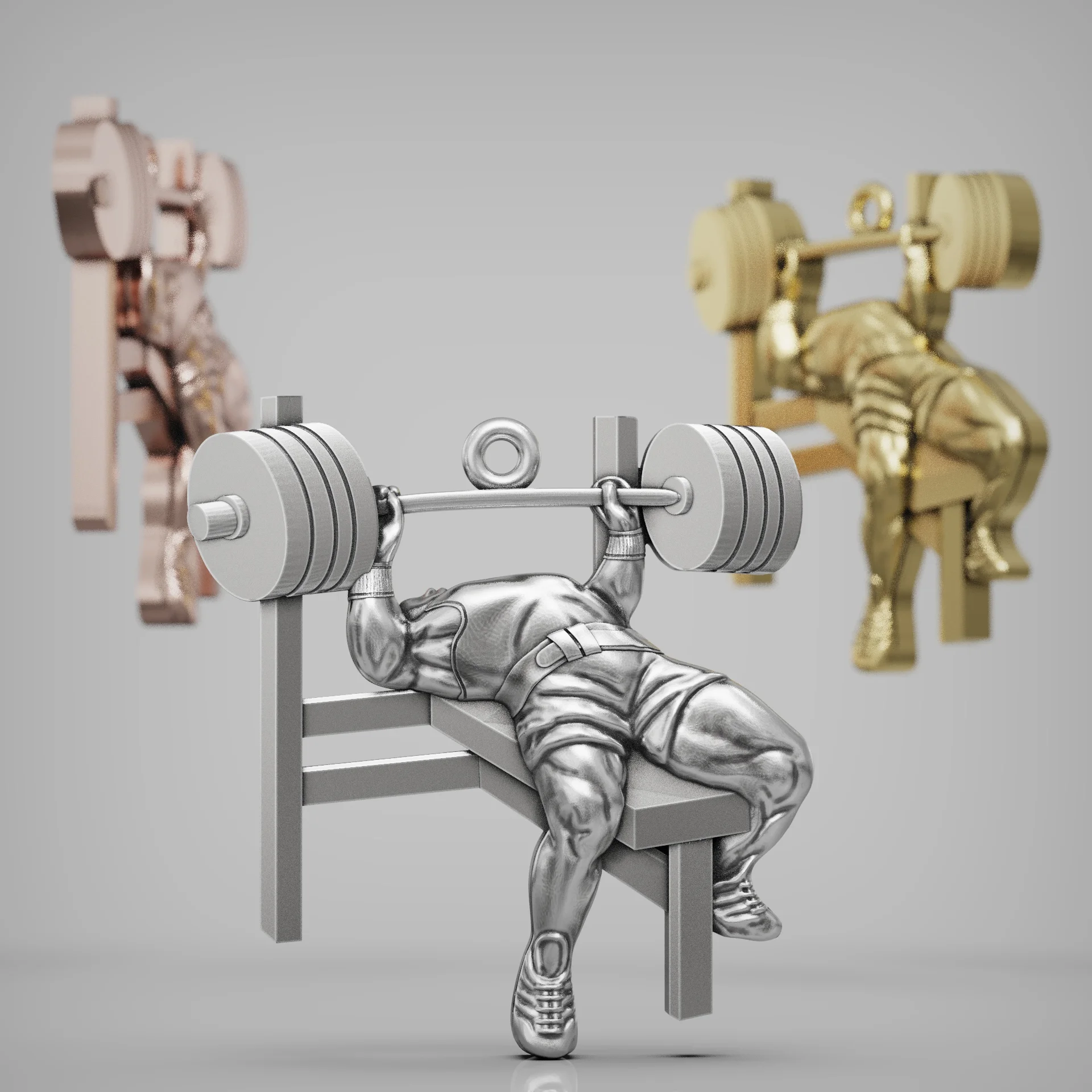 Bench Press Bodybuilder Fitness Pendant